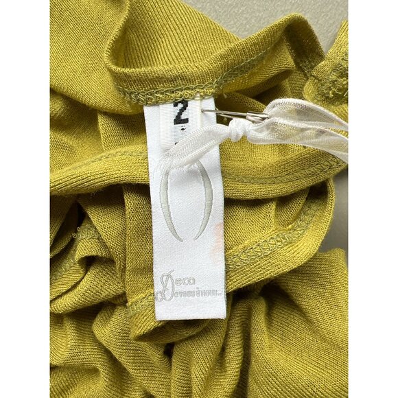 Deca Paris Scoop Neck Tunic Tank Dress Size 2 Sleeveless Semi Sheer Green NEW - Picture 5 of 8